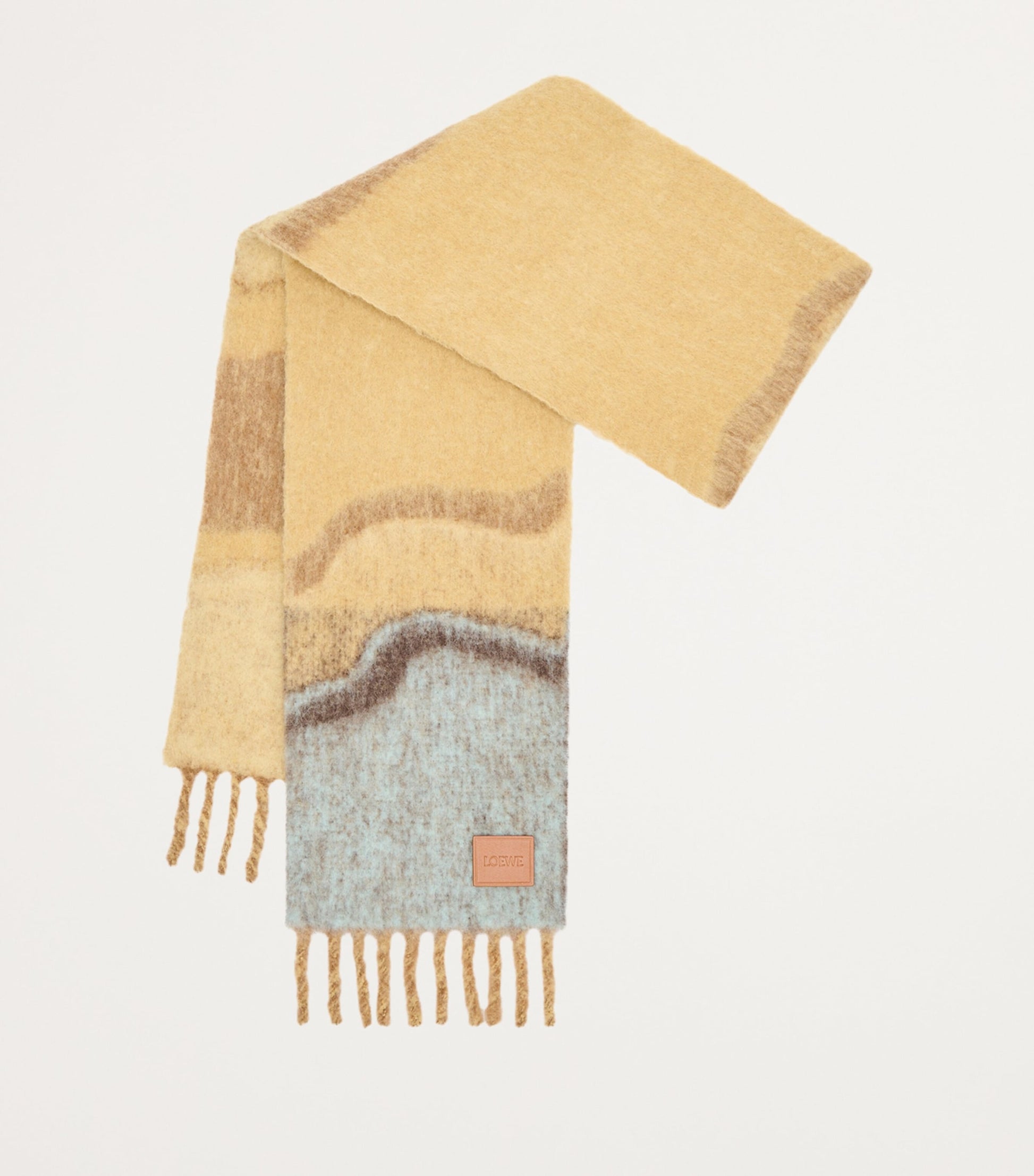 LOEWE Brown Alpaca-Blend Marble Scarf