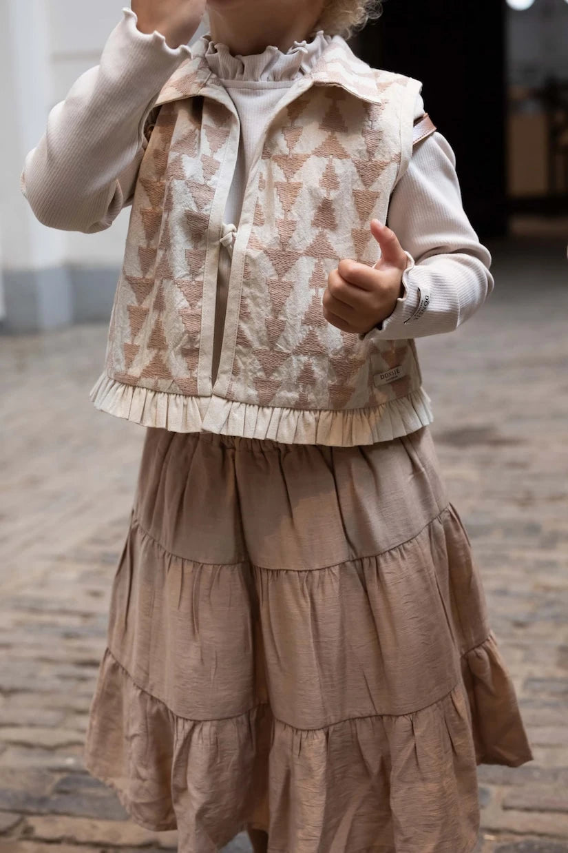 Donsje - Milah ruffled cotton-blend T-shirt