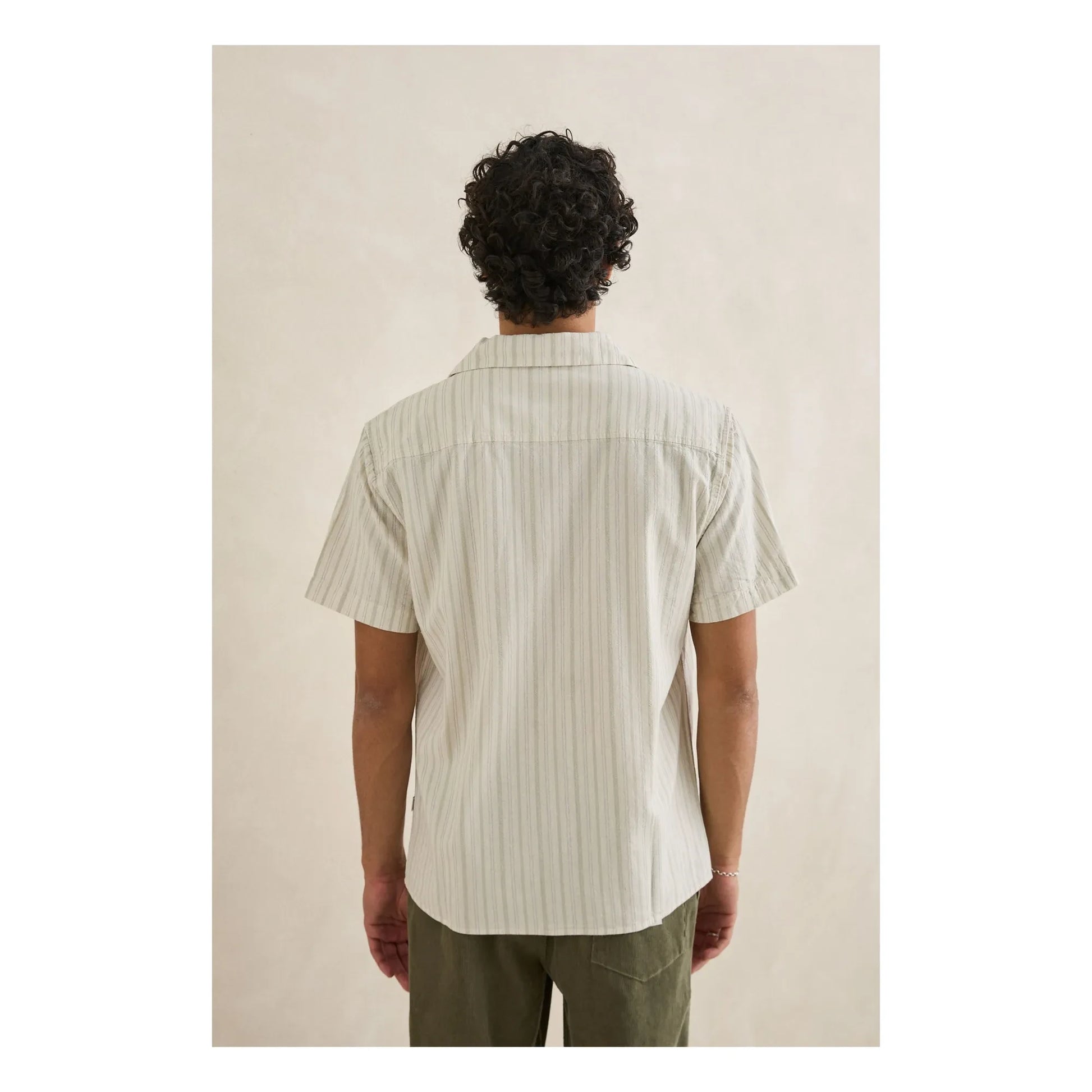 Rhythm - Striped Vacation Short Sleeve Shirt | Cream