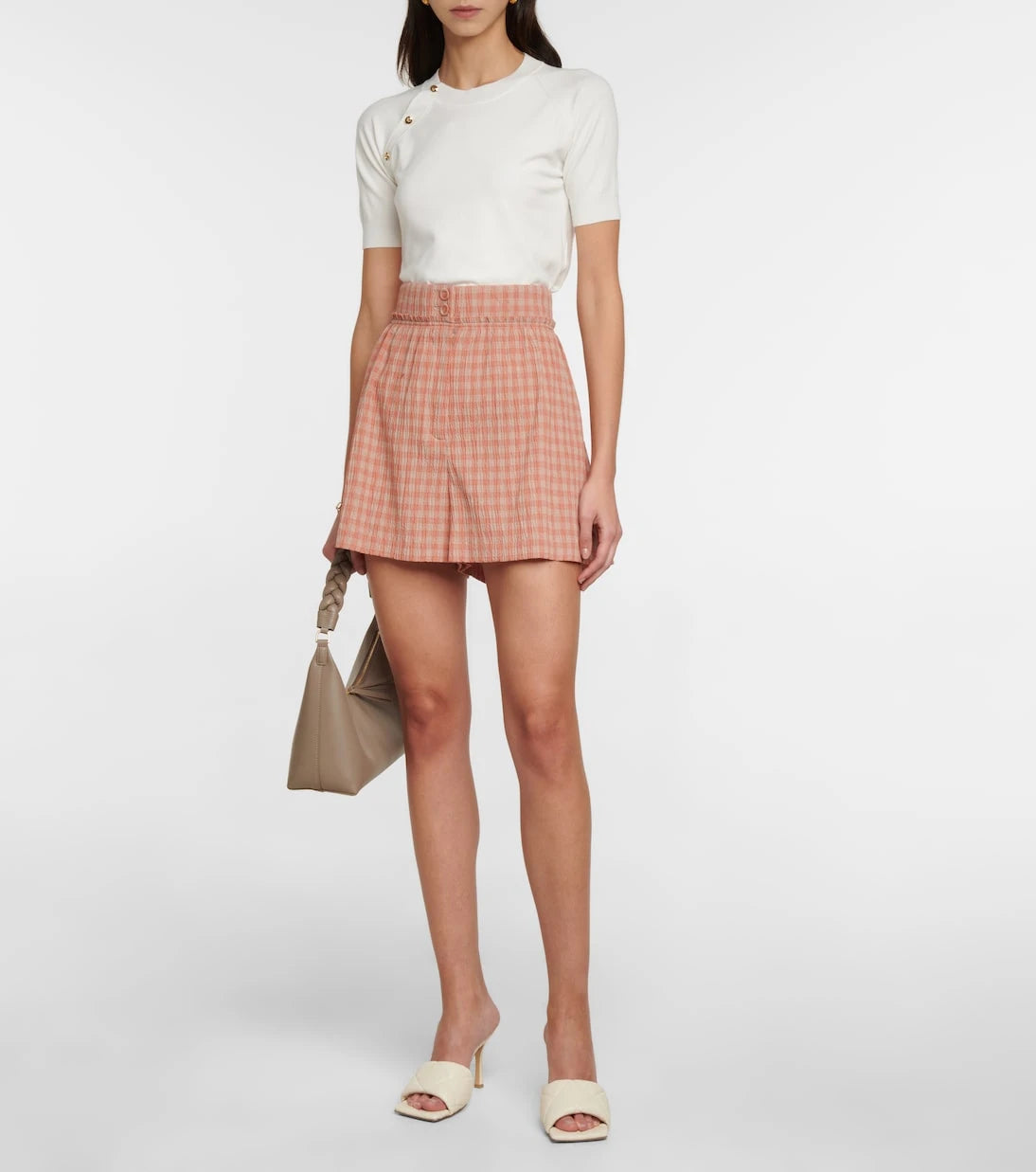 Altuzarra - Thor gingham cotton-blend shorts