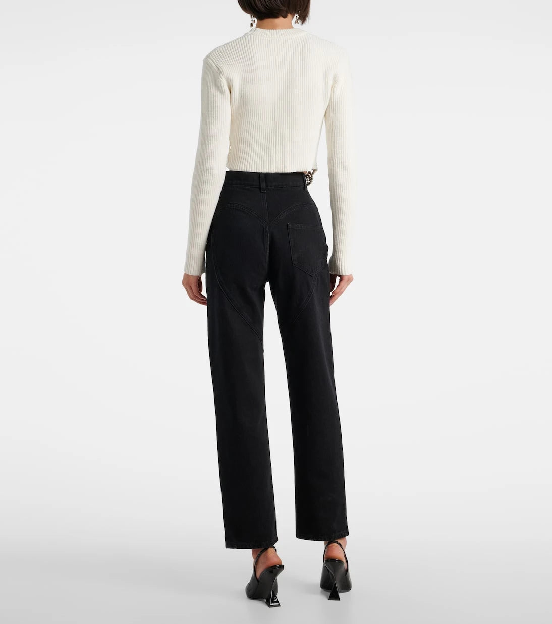 Area - Crystal-embellished straight jeans