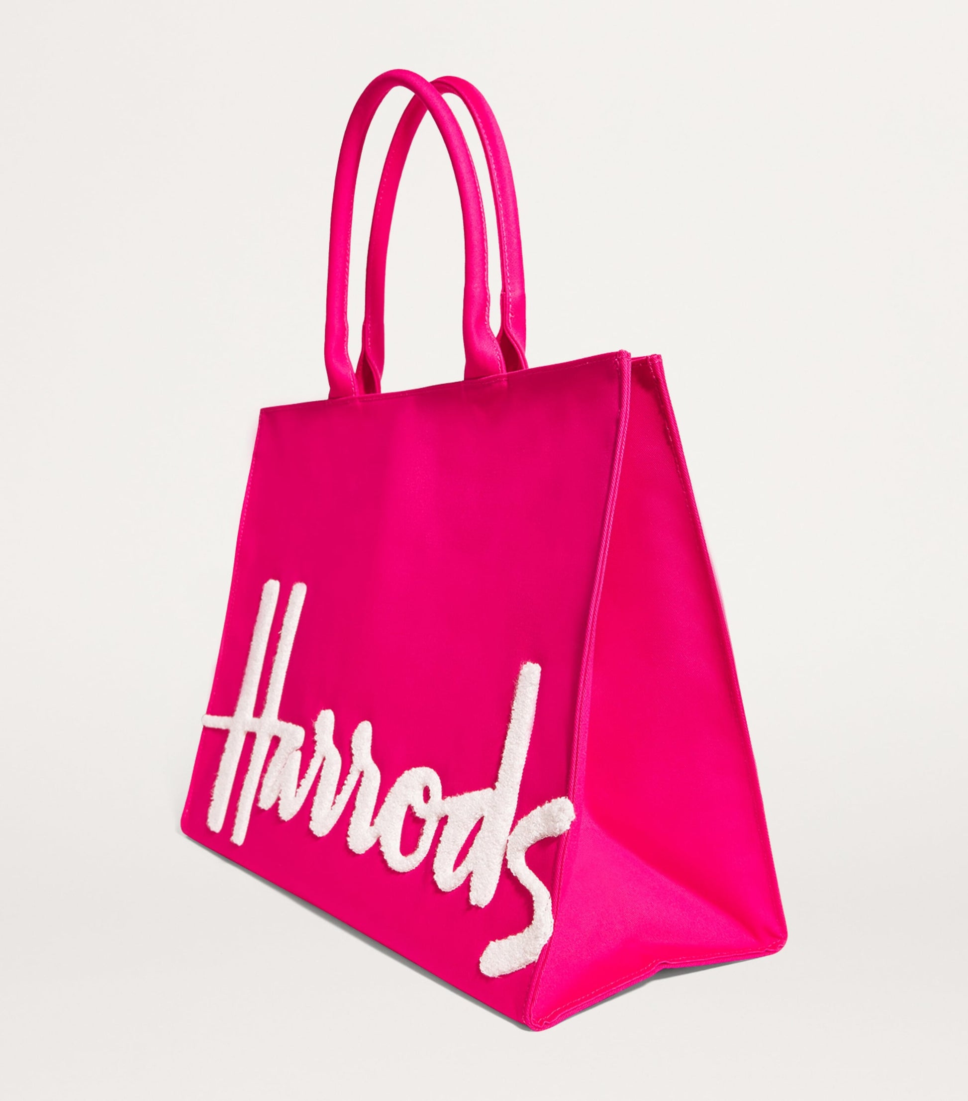 Harrods Pink Large Cotton Logo Tote Bag
