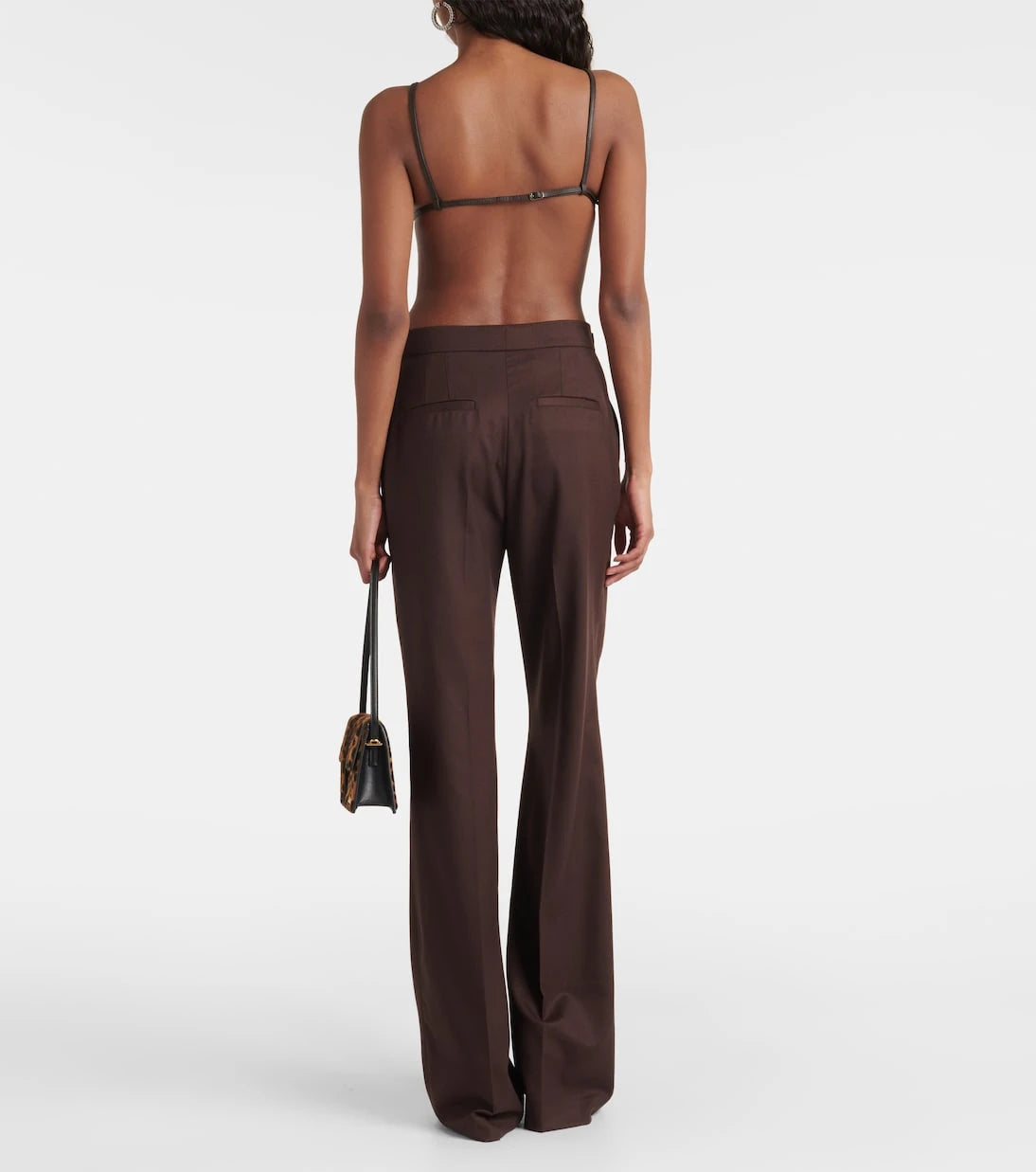 Christopher Esber - Framed leather-trimmed crop top