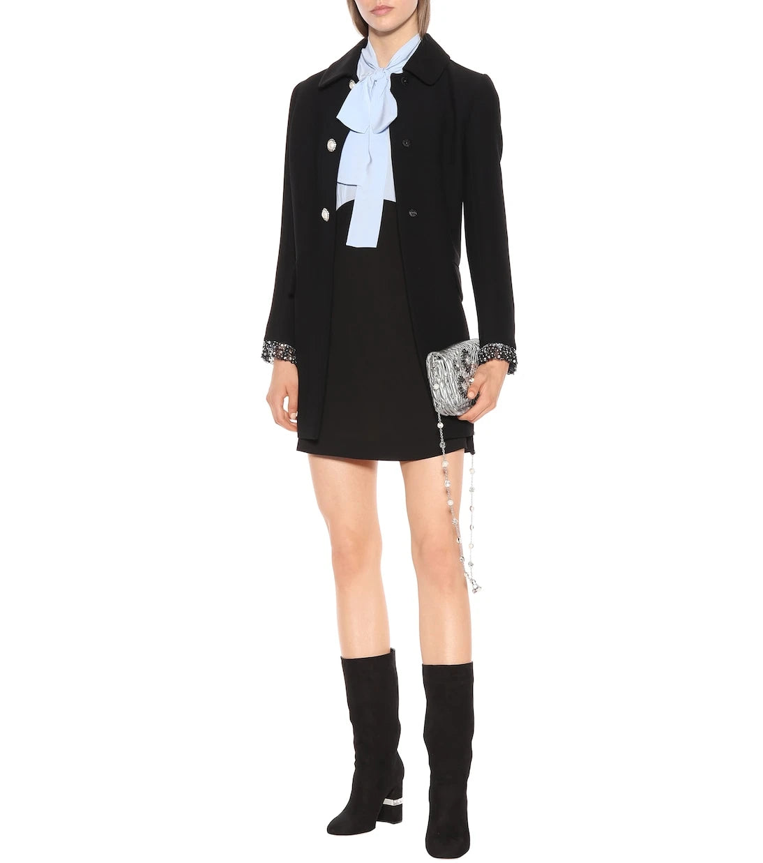Miu Miu - Color-blocked crêpe minidress