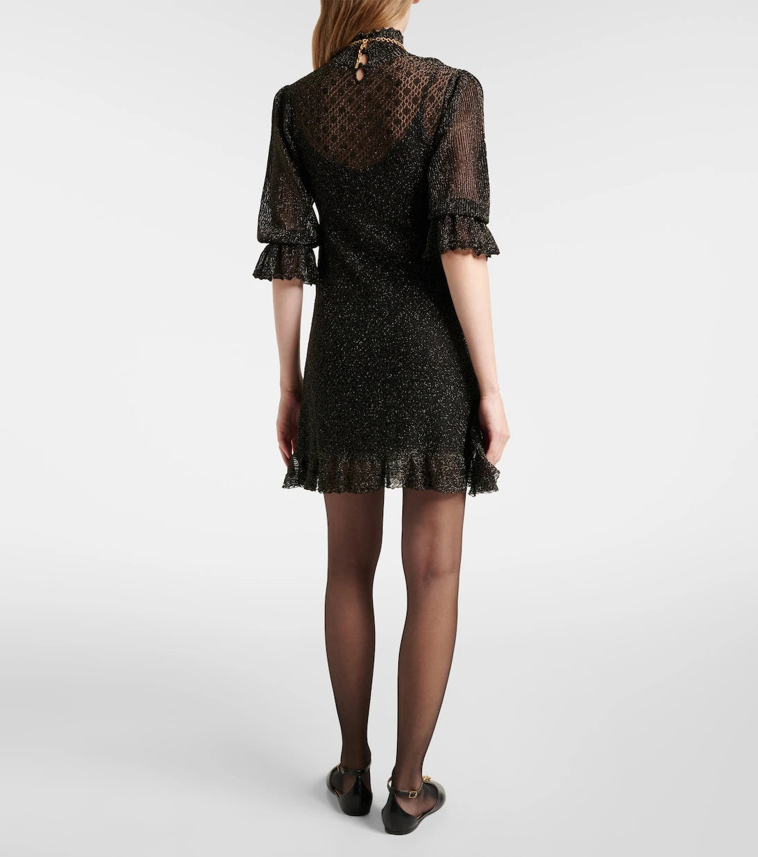 Chloé - Ruffled lamé minidress
