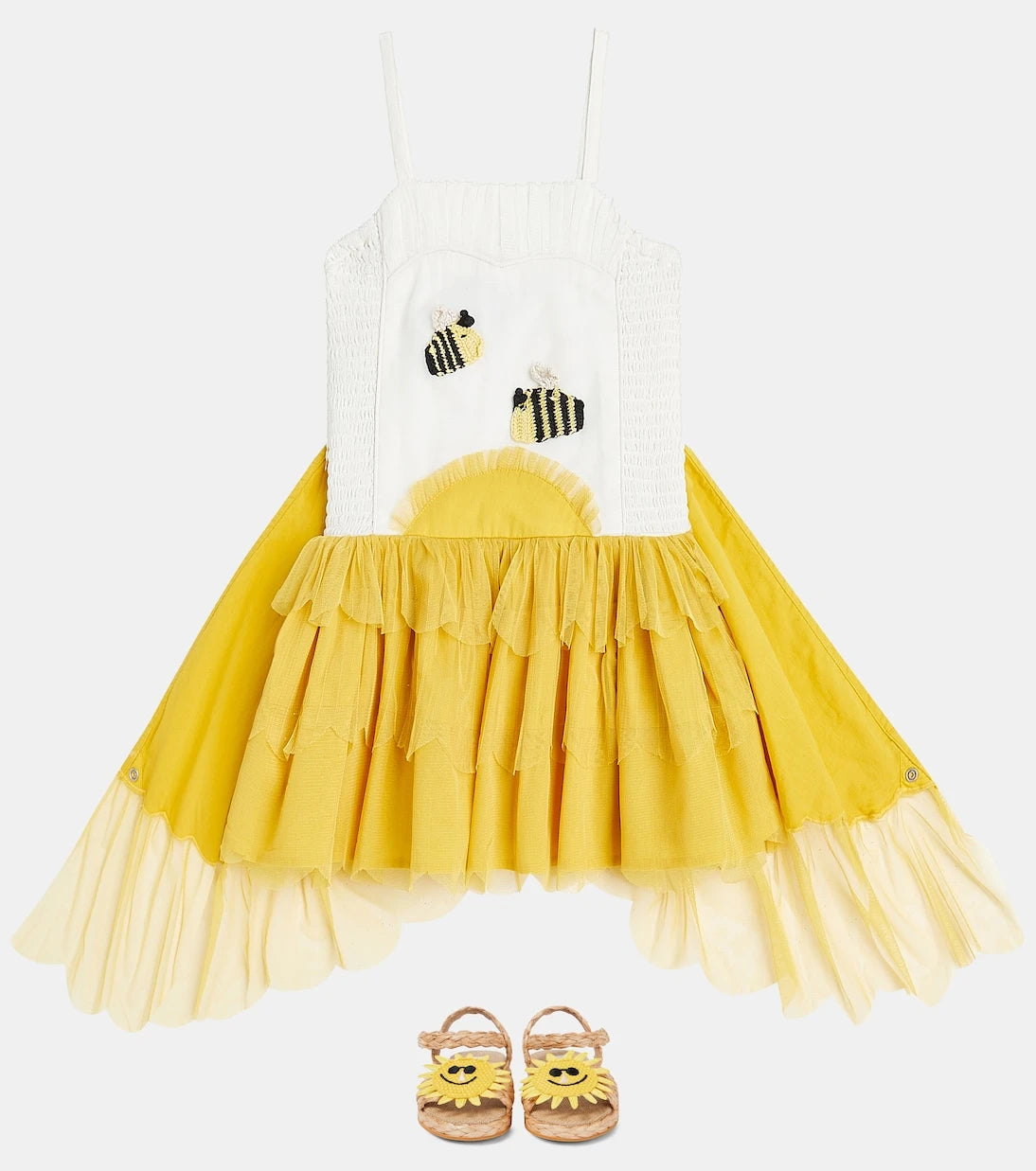 Stella McCartney Kids - Embroidered ruffled tulle dress