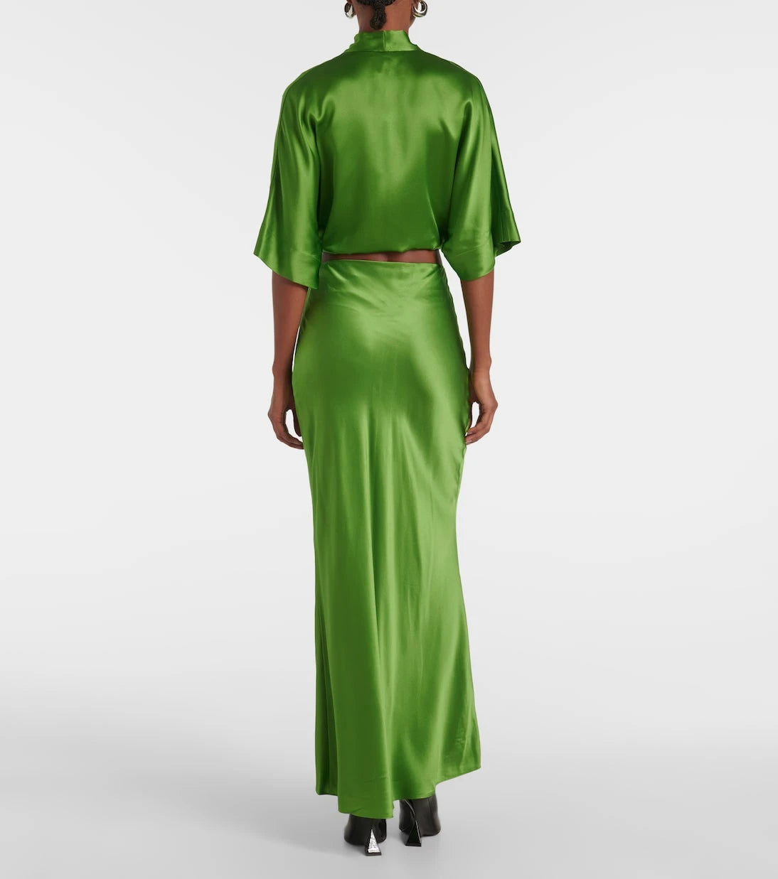 The Sei - Cropped silk satin blouse