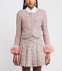 Self-Portrait Pink Bouclé Fur-Trim Jacket
