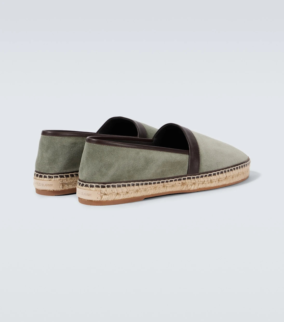 Manolo Blahnik - Nerano leather-trimmed suede espadrilles