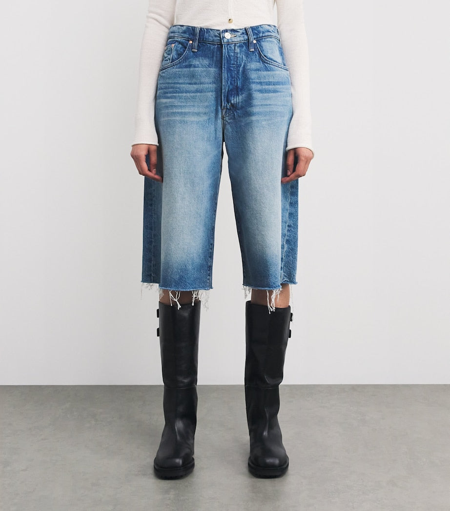 MOTHER Blue The Whole Lot Fray Shorts