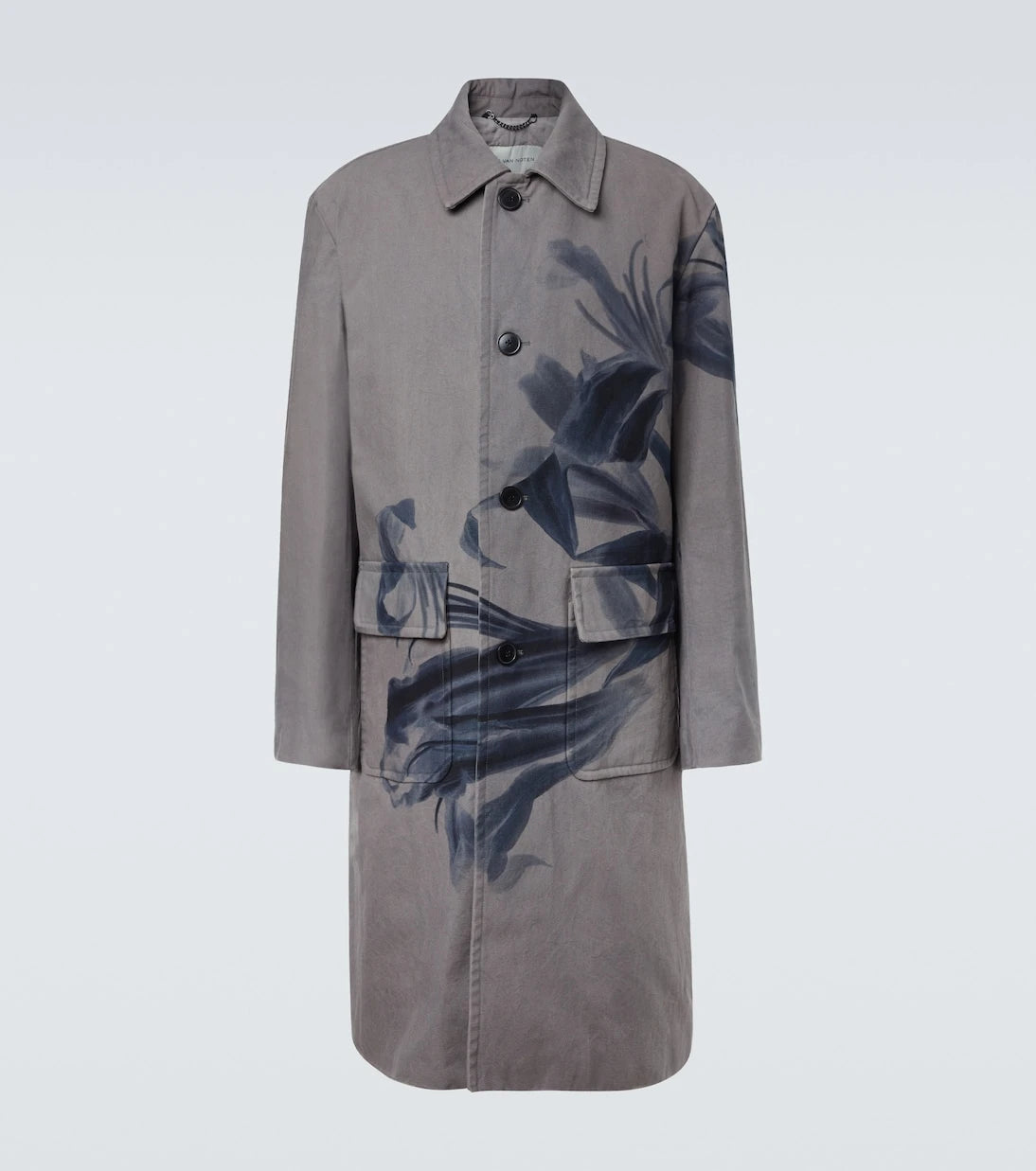Dries Van Noten - معطف ترينش "راندال" قطن بنقشة أزهار