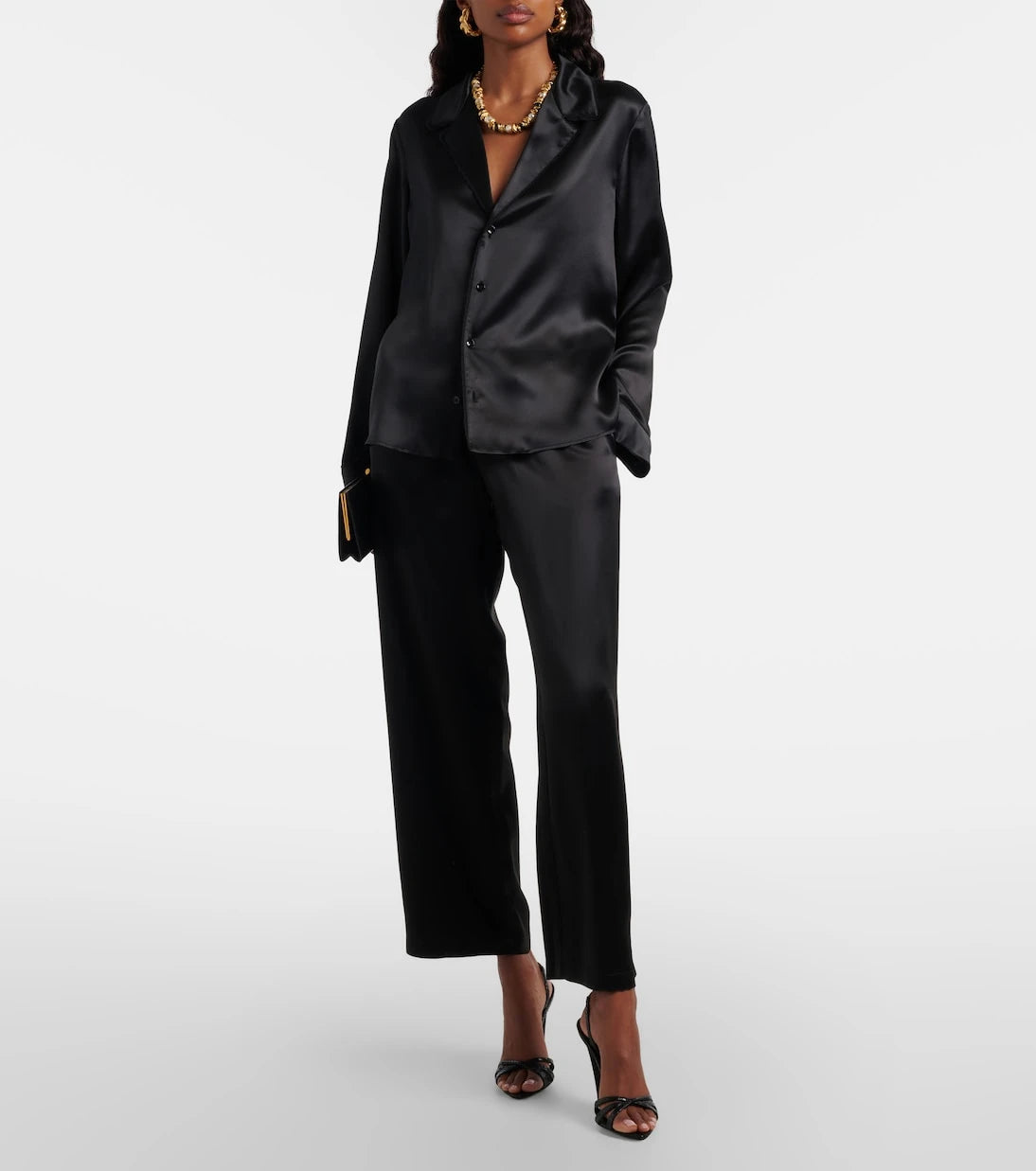 Saint Laurent - Silk satin straight pants