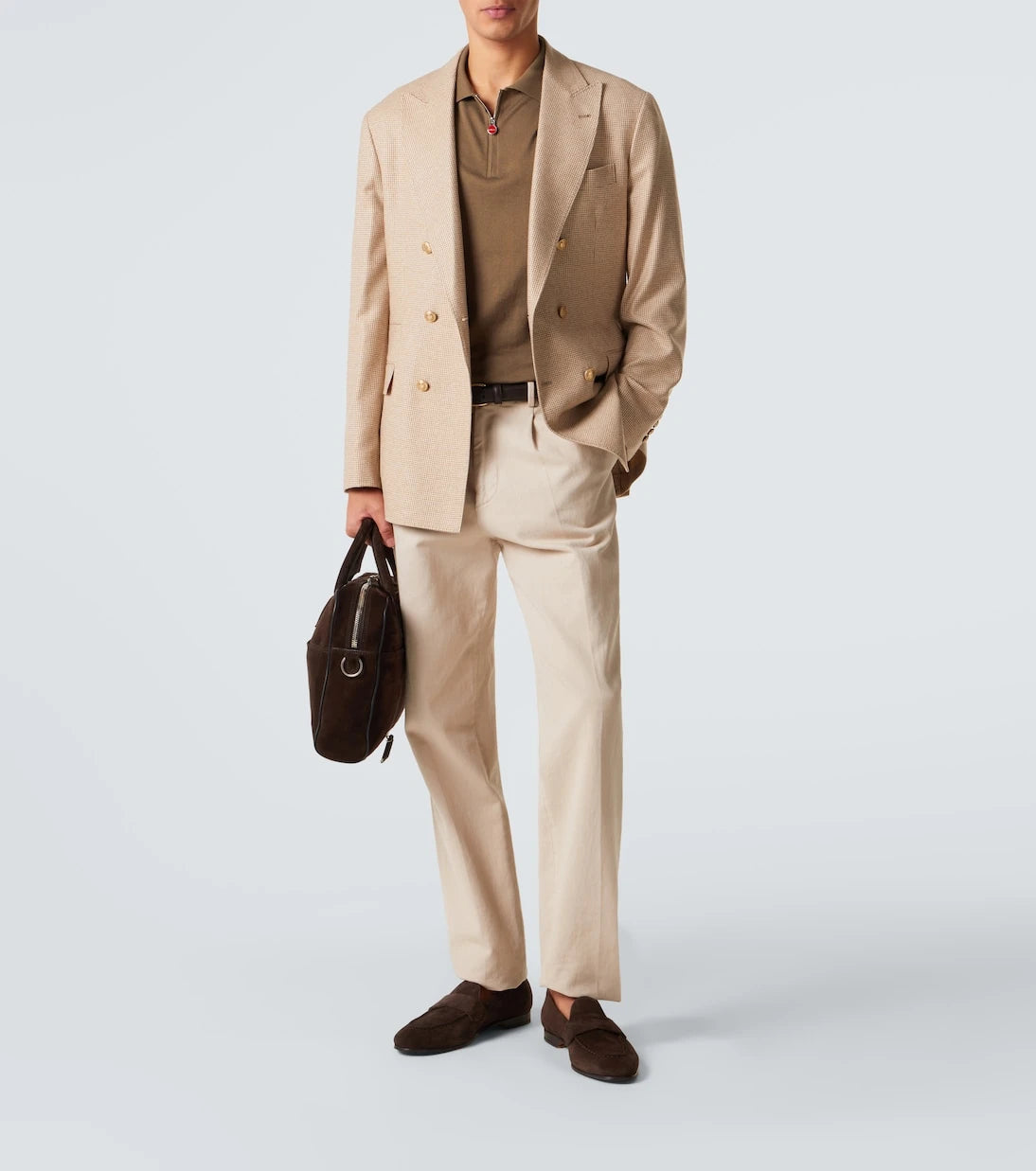 Kiton - Cotton half-zip polo shirt