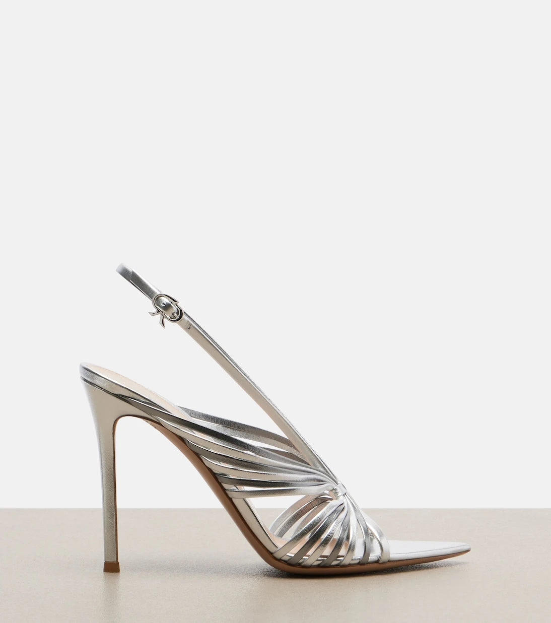 Gianvito Rossi - Metallic leather slingback sandals