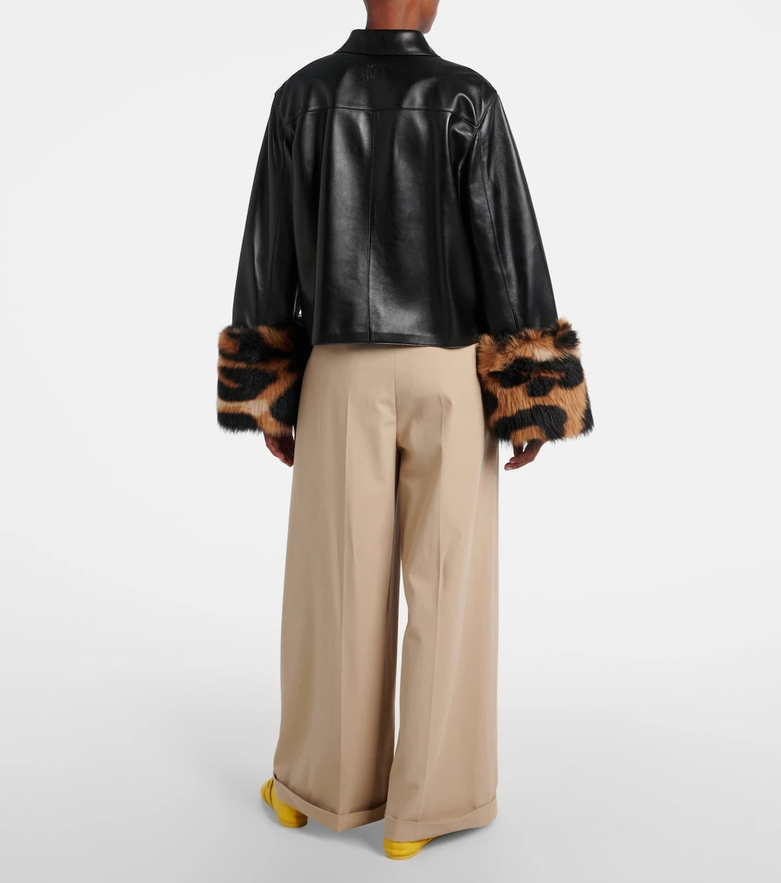 Loewe - Shearling-trimmed leather jacket