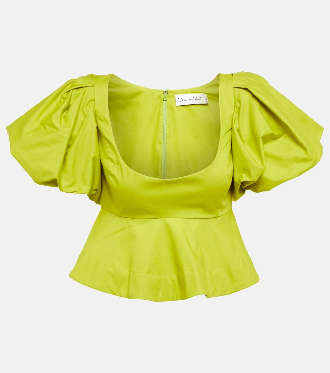 Oscar de la Renta - Peplum cotton crop top