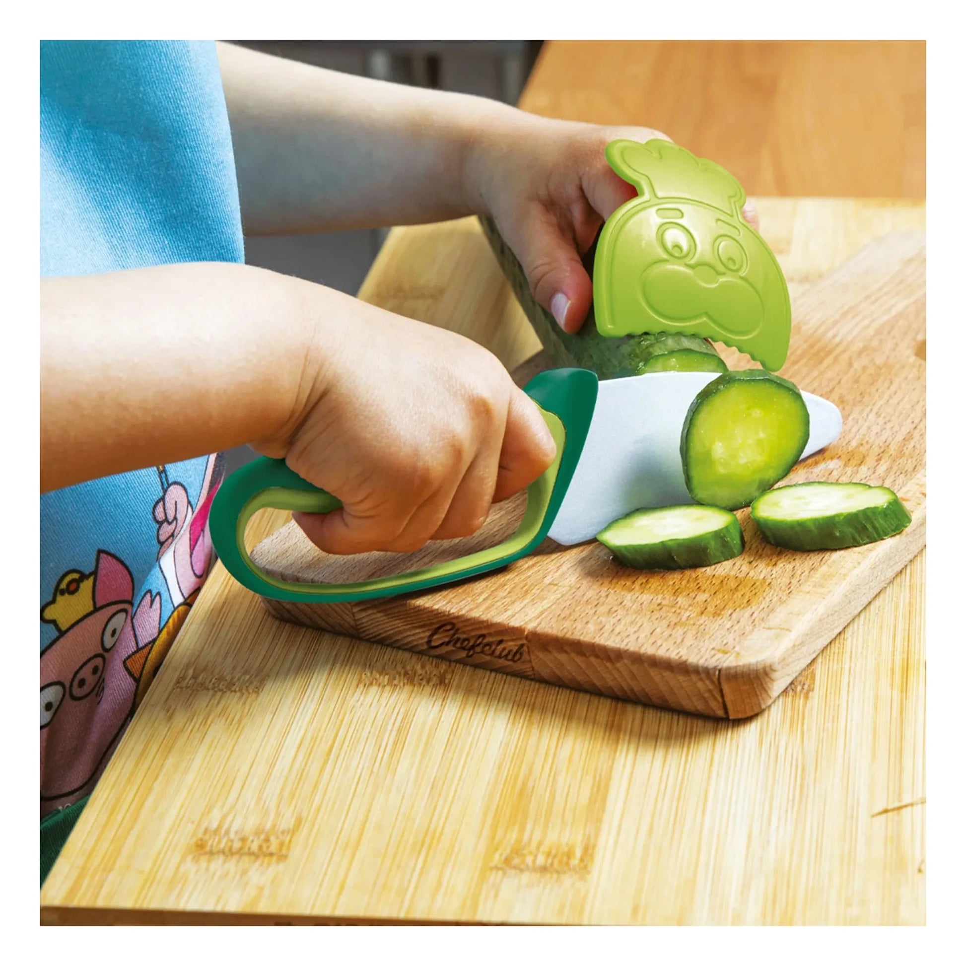 Chefclub - Knife with finger guard | Green