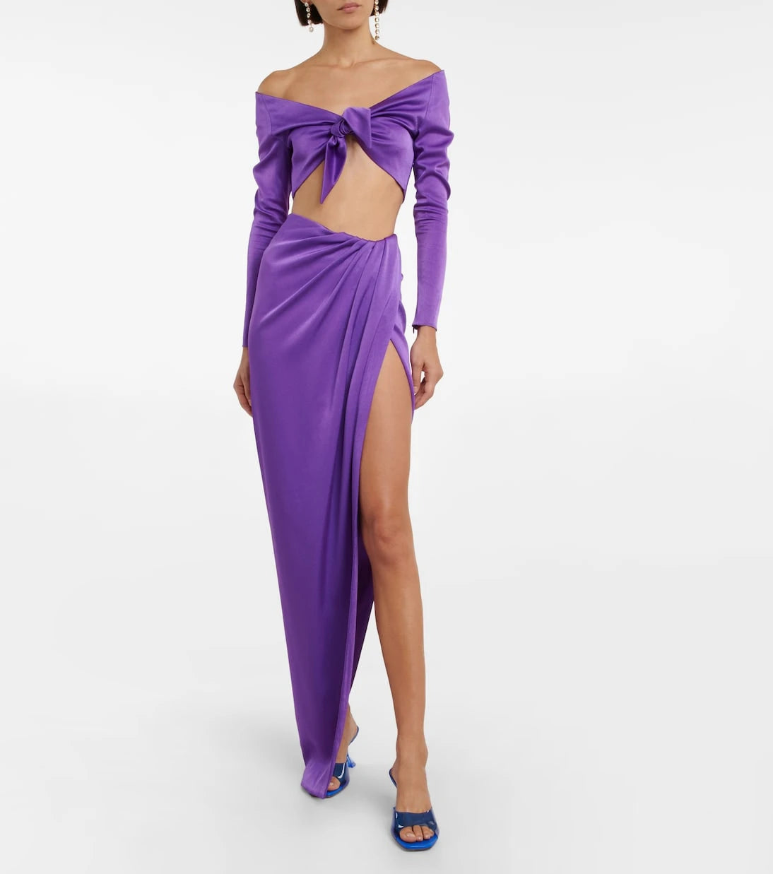 Alex Perry - Ford off-shoulder satin crop top