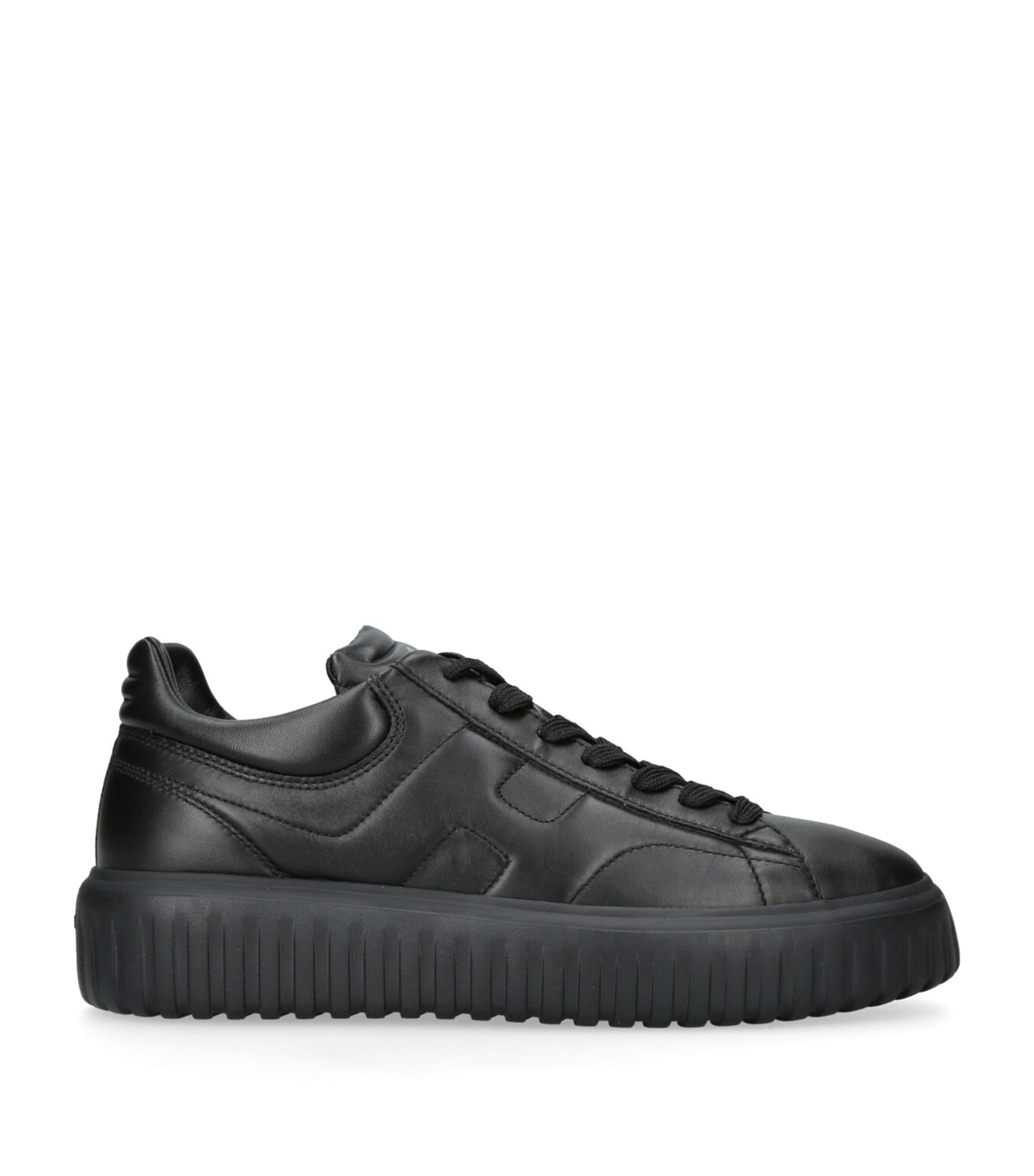 Leather H-Stripes Tread Sneakers BLACK