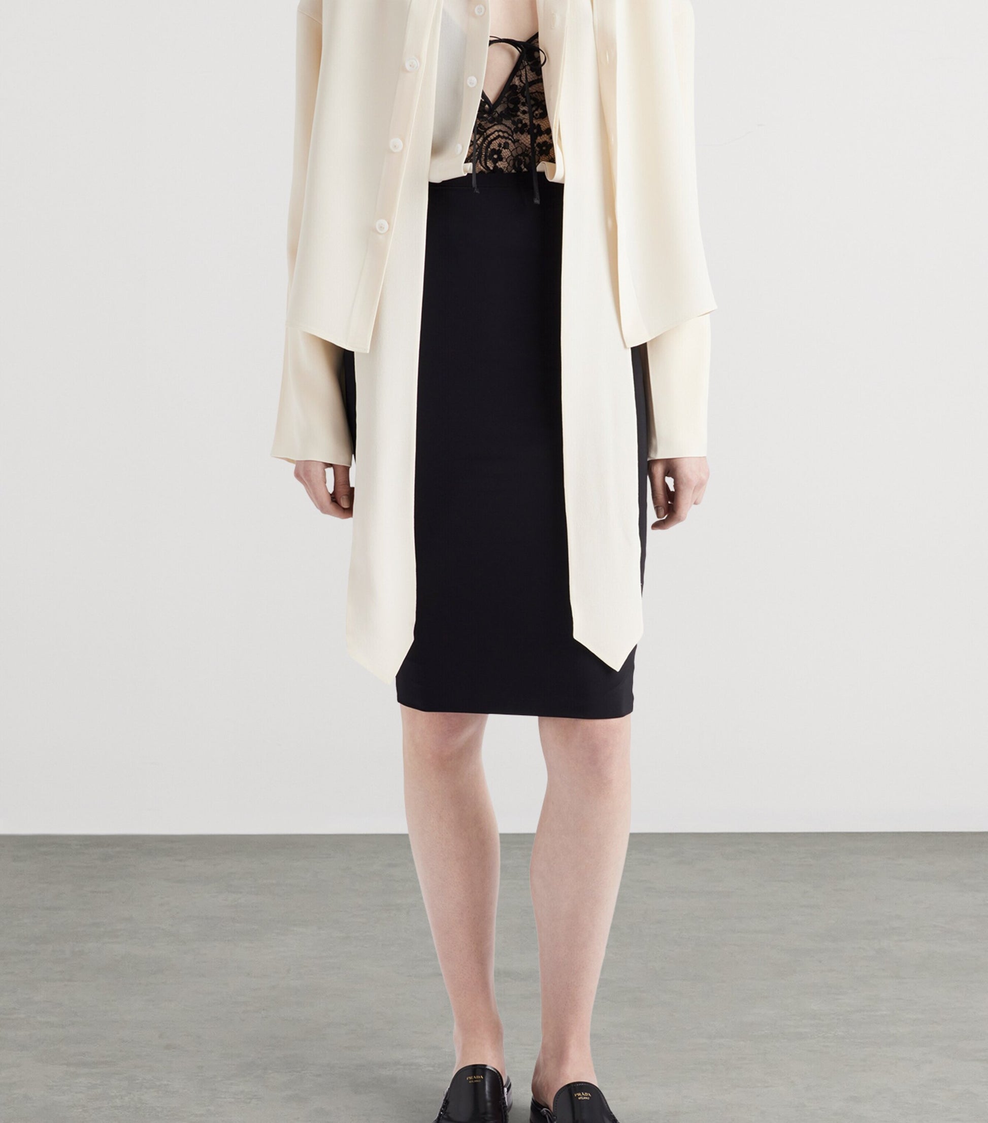 Prada Black Snag-Resistant Stretch Slip