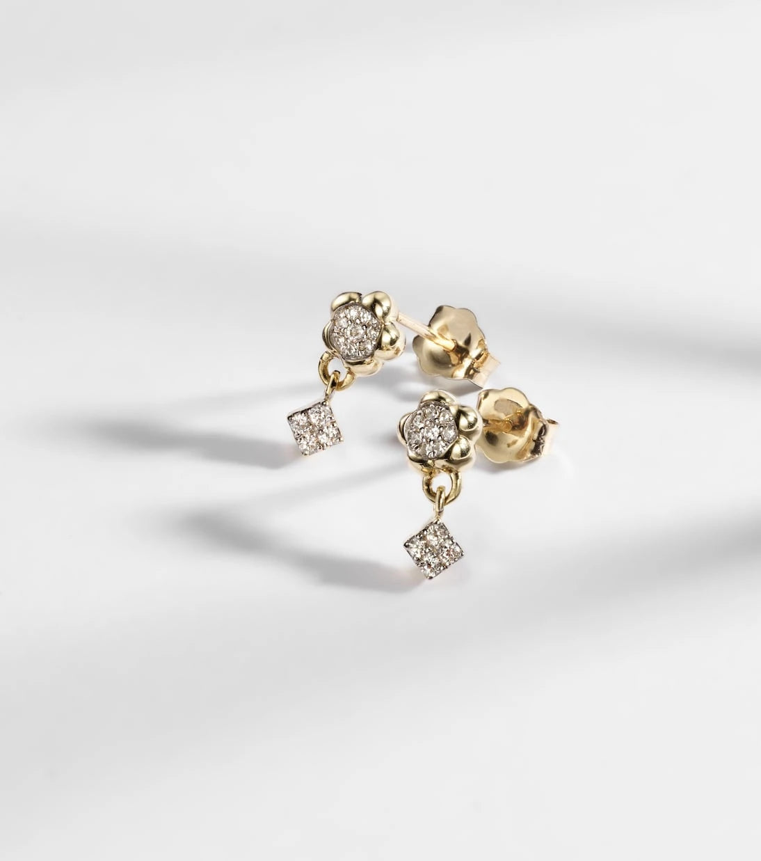 Stone and Strand - Richie 10kt gold drop earrings with diamonds