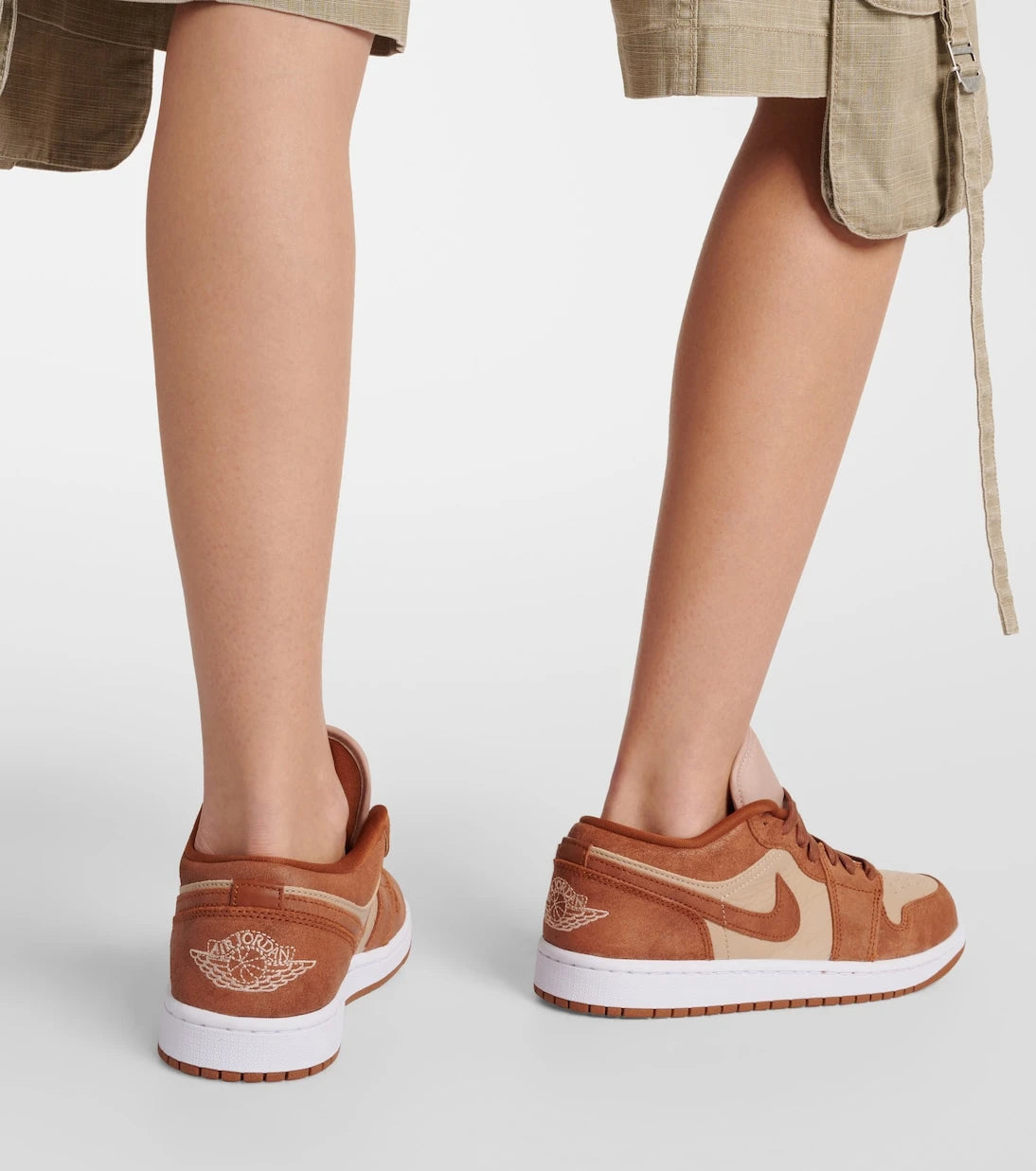 Nike - Air Jordan 1 Low suede-trimmed leather sneakers