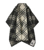 Wool Reversible Check Cape BLACK