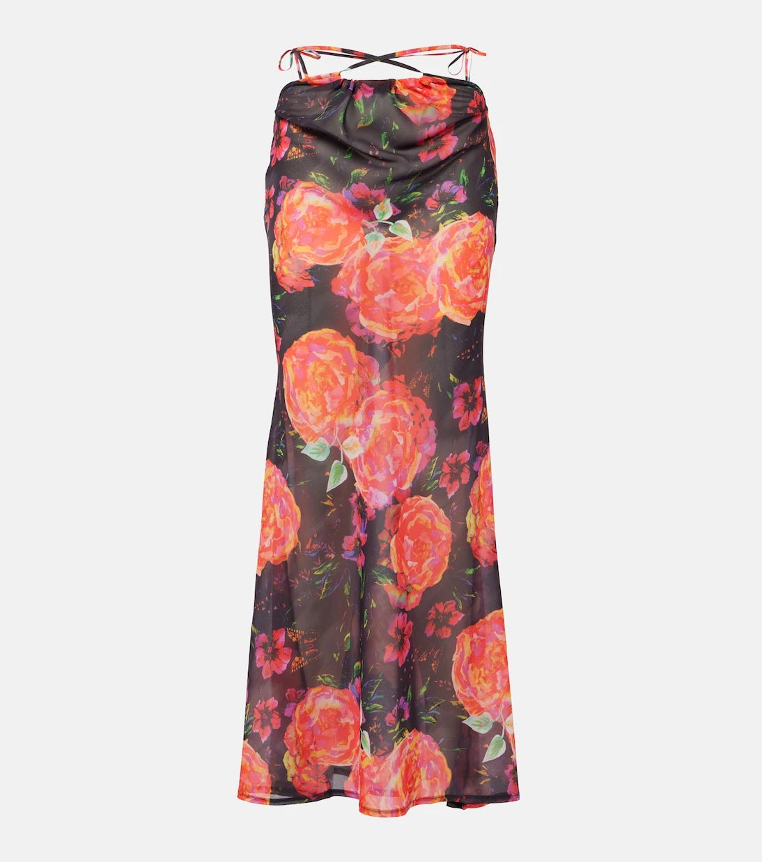 Bananhot - Floral chiffon beach cover-up