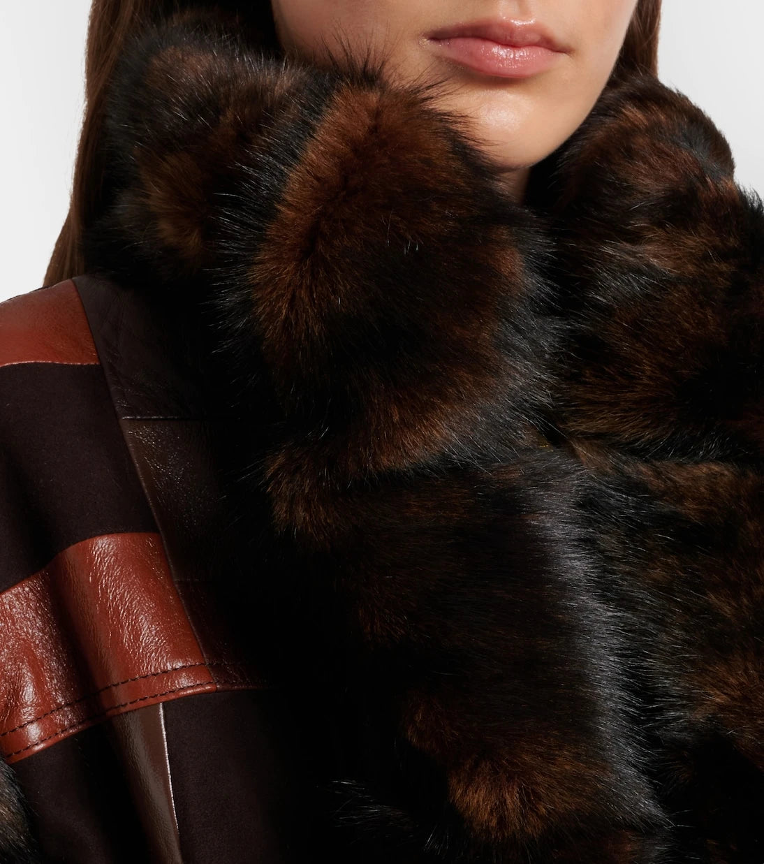 Chloé - Shearling-trimmed leather bomber jacket
