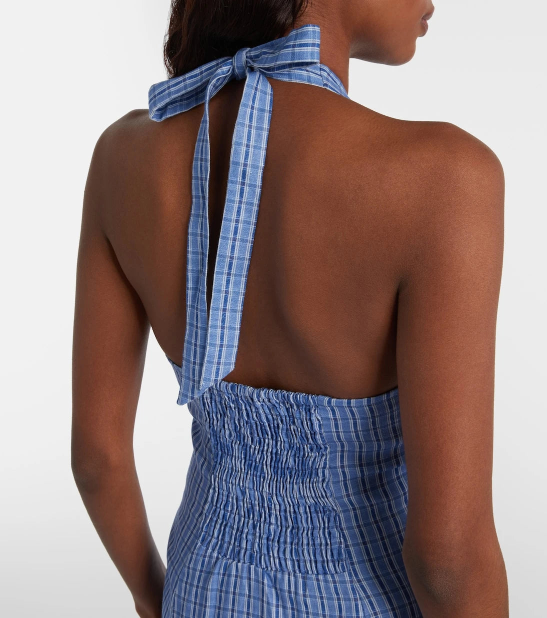 Faithfull - Marais checked linen midi dress