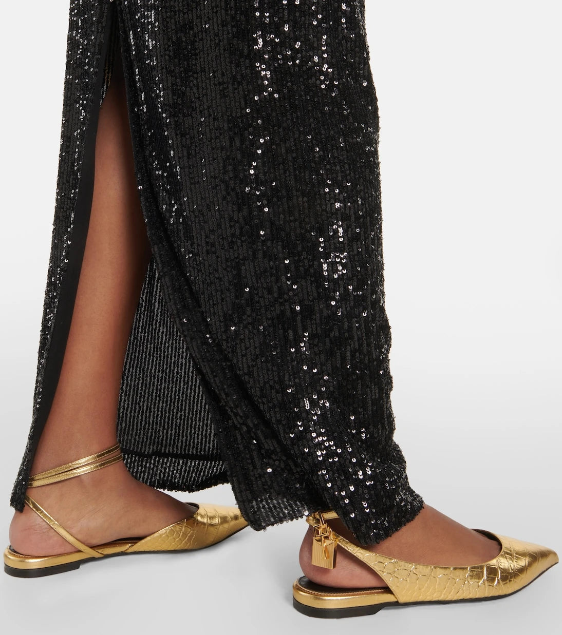 Tom Ford - Padlock croc-effect ballet flats