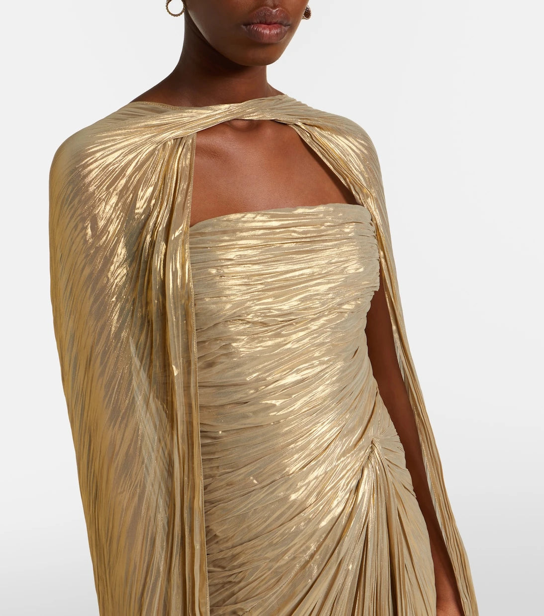 Marmar Halim - Caped pleated bustier gown