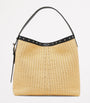 McQueen Nude Woven T-Bar Sling Bucket Bag