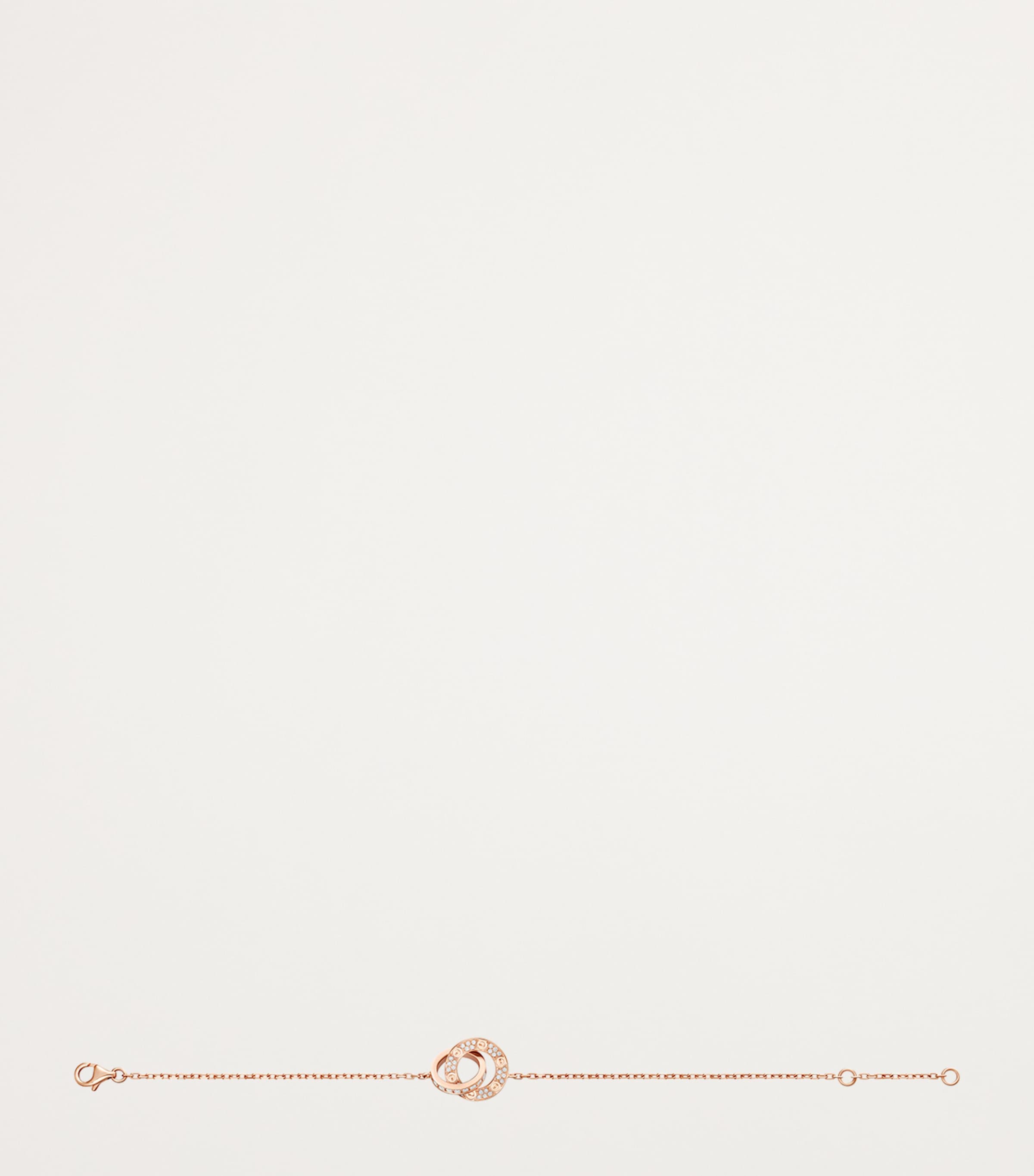 Rose Gold and Diamond LOVE Chain Bracelet