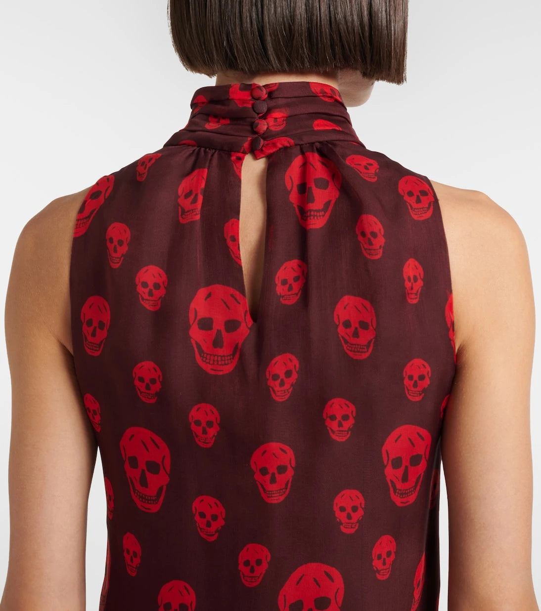 McQueen - Skull silk maxi dress