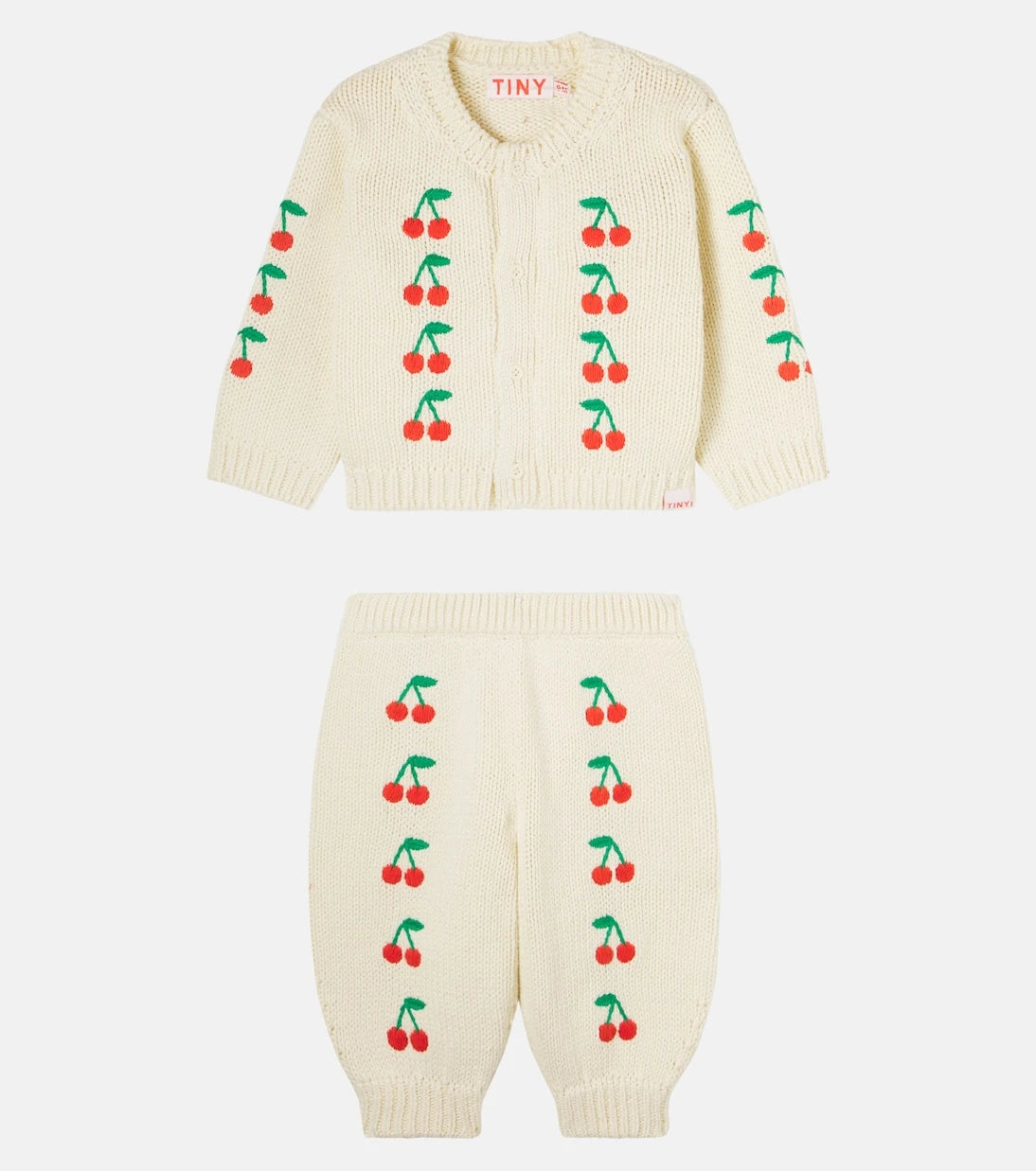 Tinycottons - Baby embroidered cotton cardigan and pants set