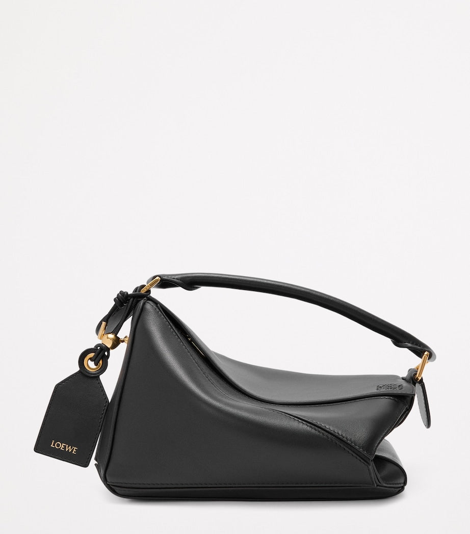 LOEWE Black Small Leather Featherlight Puzzle Top-Handle Bag