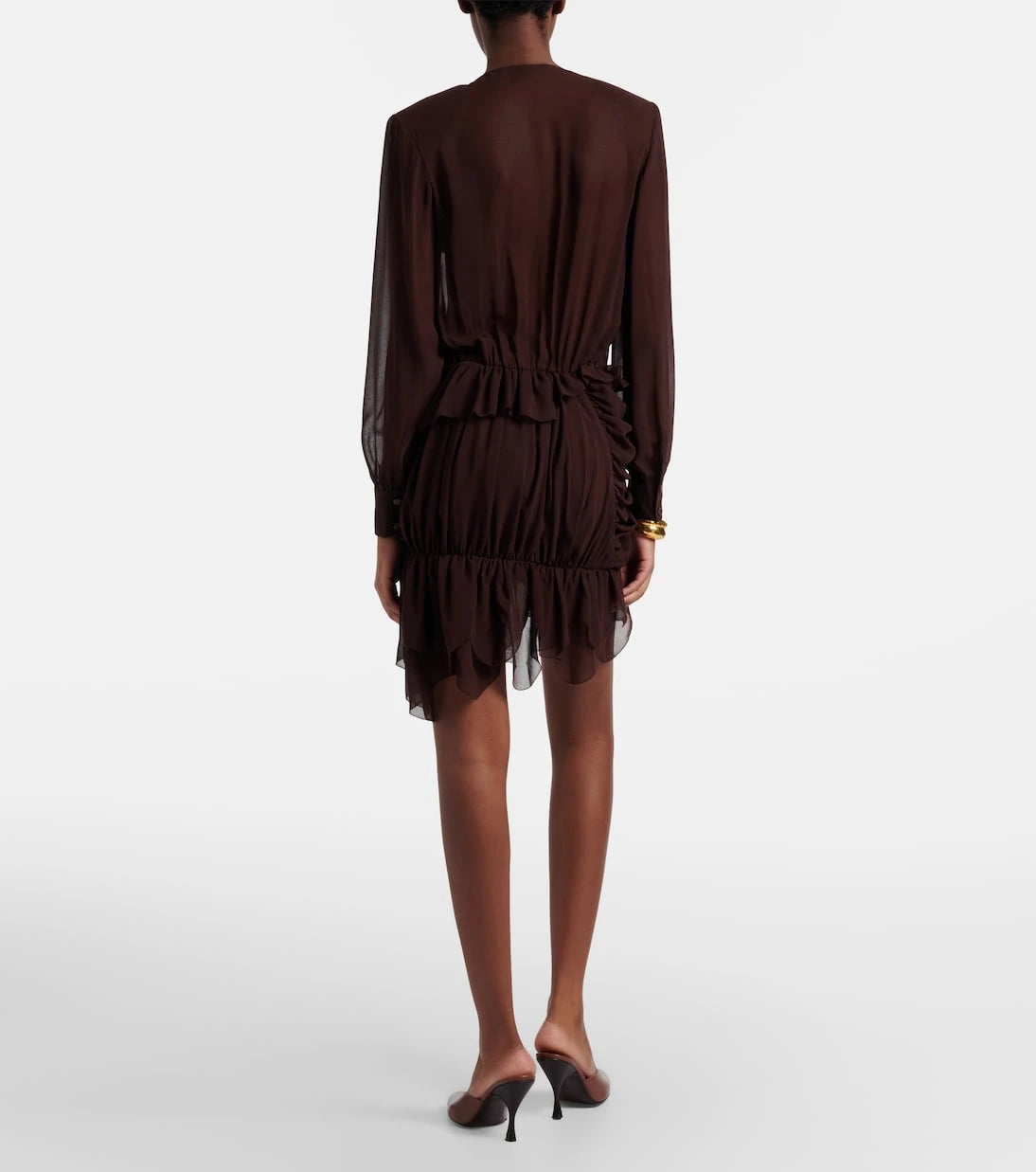 Jacques Wei - Ruffled asymmetric minidress
