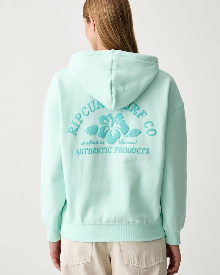 Rip Curl kadın pamuklu kapüşonlu sweatshirt SURF PUFF HERITAGE