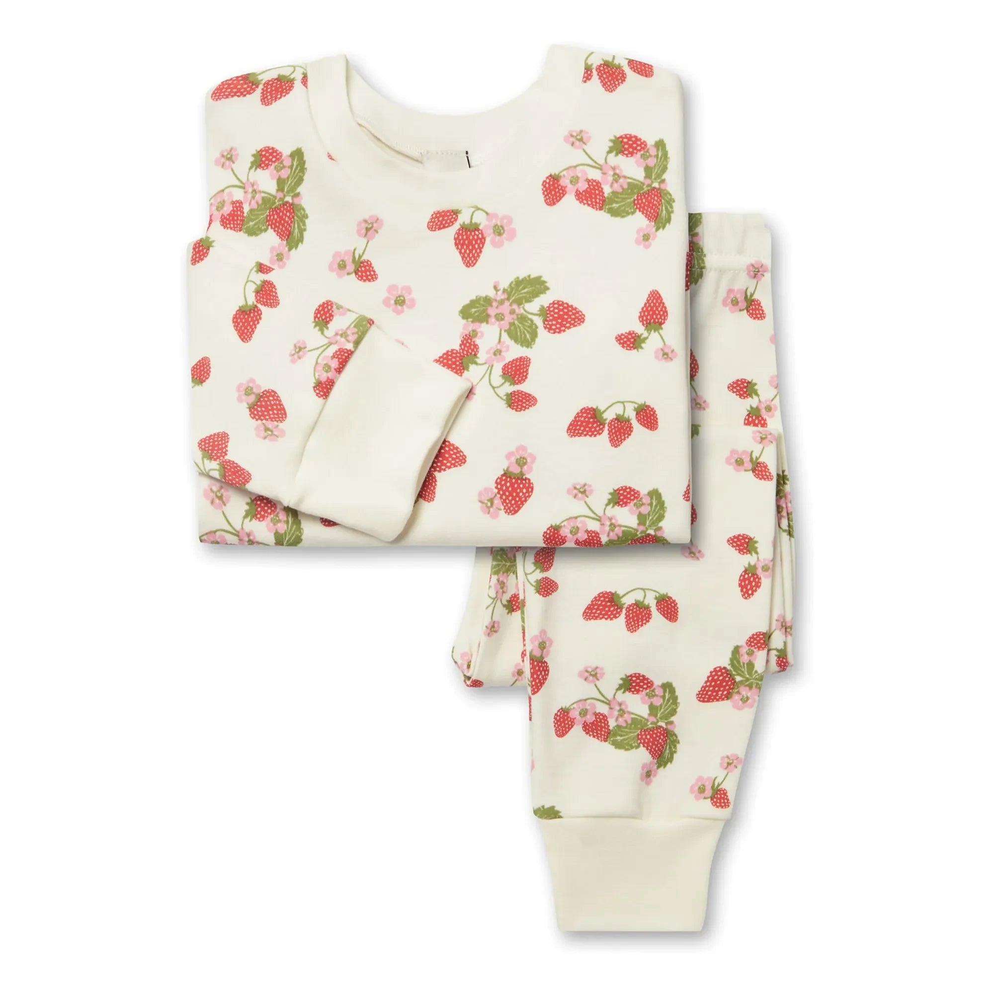 Sleepy Doe - Strawberry Organic Cotton Pyjamas | Ecru
