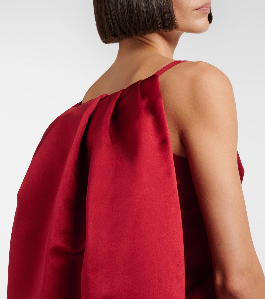 Givenchy - Sliced caped silk duchess satin minidress