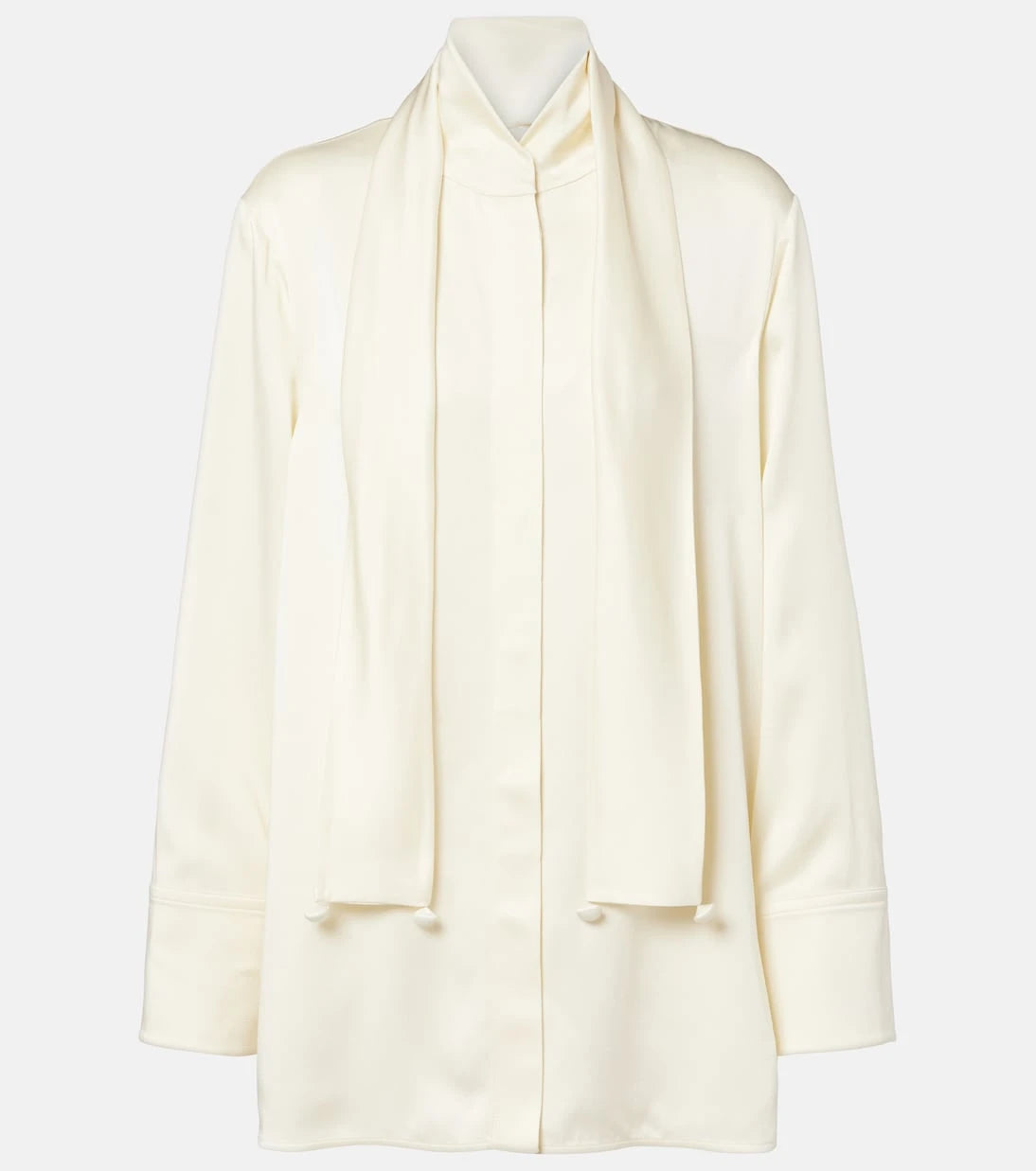 Jil Sander - Scarf-detail satin shirt