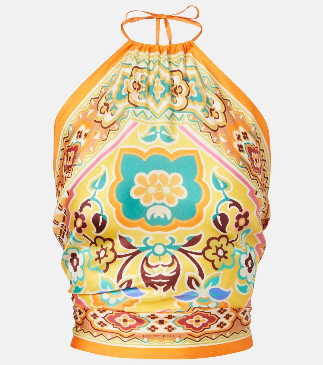 Etro - Halterneck printed silk top