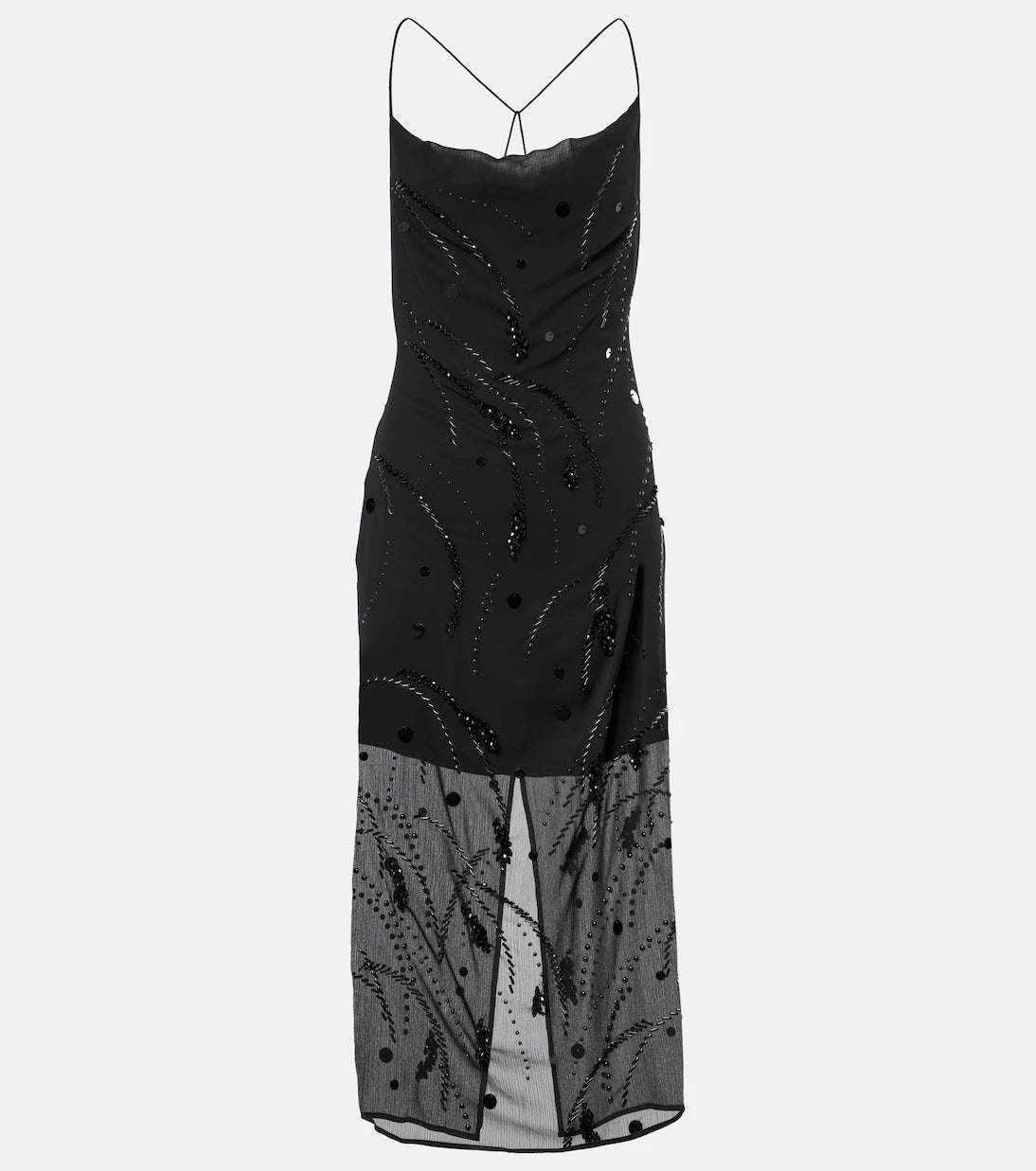 Xu Zhi - Embellished layered midi dress