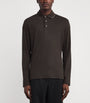 Cotton-Cashmere Long-Sleeve Polo Shirt