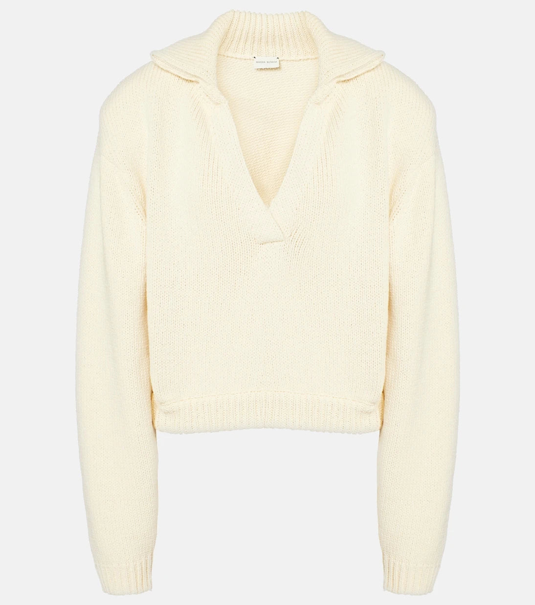 Magda Butrym - Cropped cotton-blend polo sweater