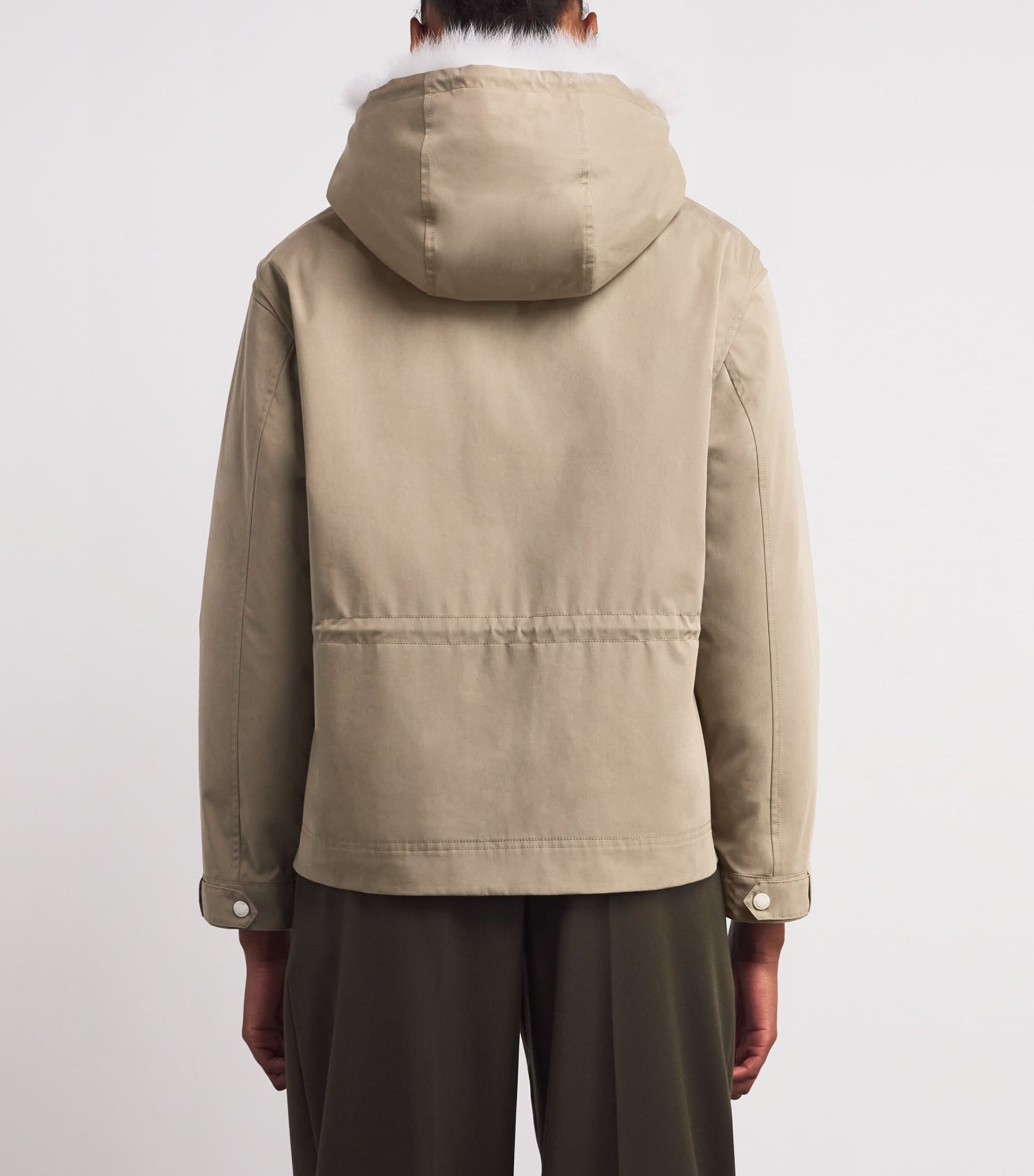 Yves Salomon Yellow Waterproof Fur-Trim Parka Coat