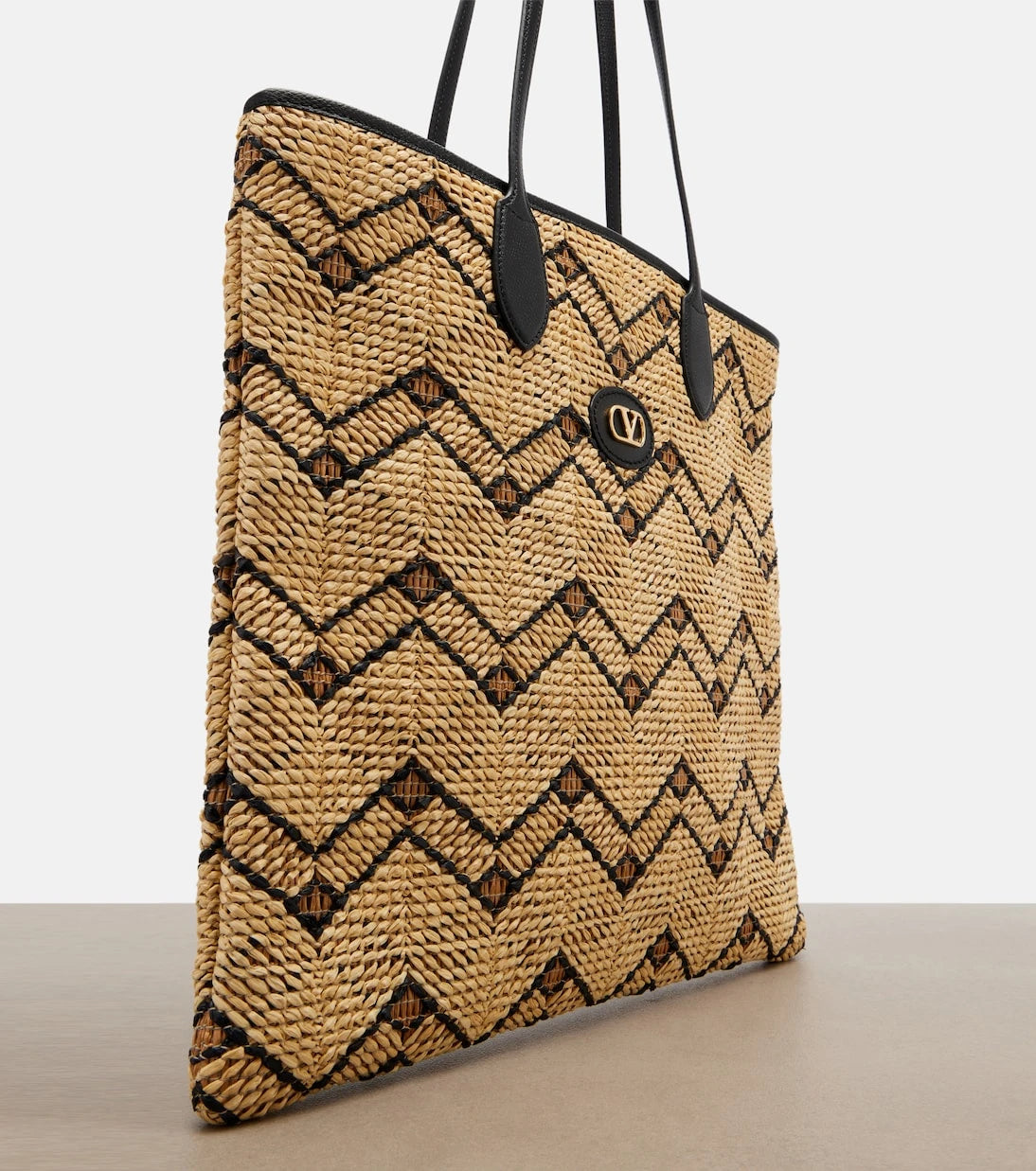Valentino Garavani - VLogo N/S Medium raffia tote bag