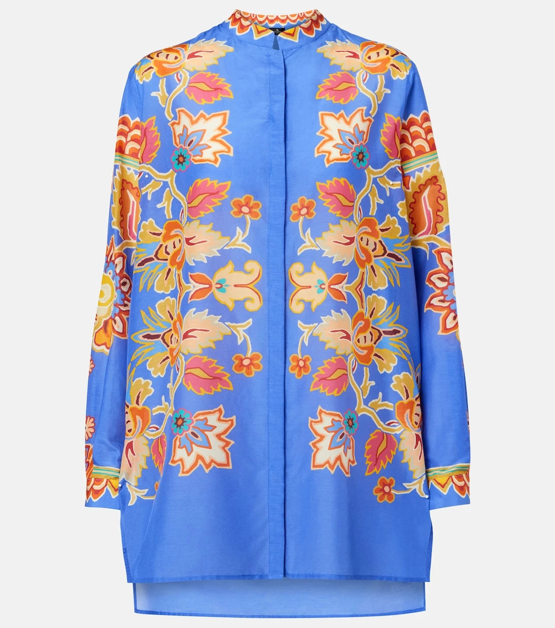 Etro - Floral cotton and silk shirt