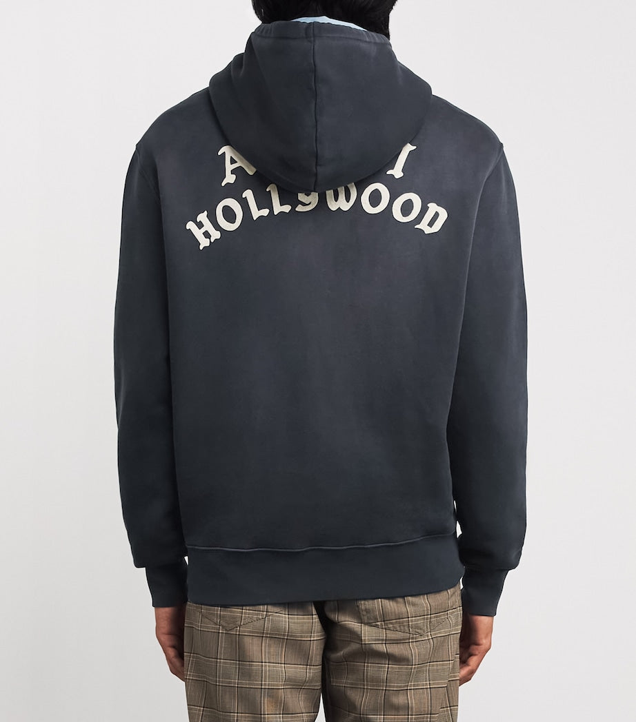AMIRI Black Cotton Hollywood Zip Hoodie